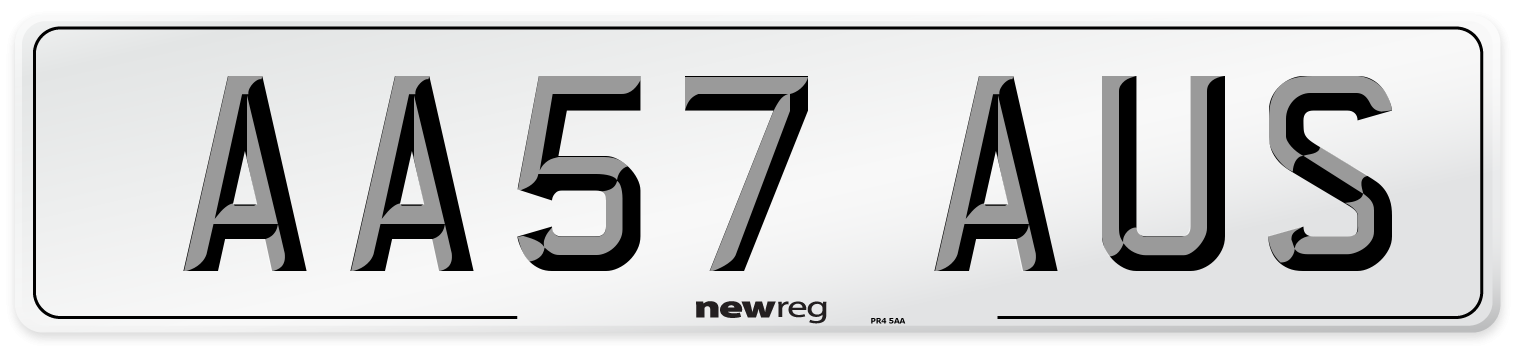 AA57 AUS Number Plate from New Reg